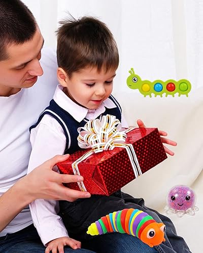 Miniatura 8 de Paquete de 52 juguetes sensoriales de Navidad para personas inquietas, TDAH, TDA, autismo, alivio del estrés y ansiedad, juguetes de mano, regalos