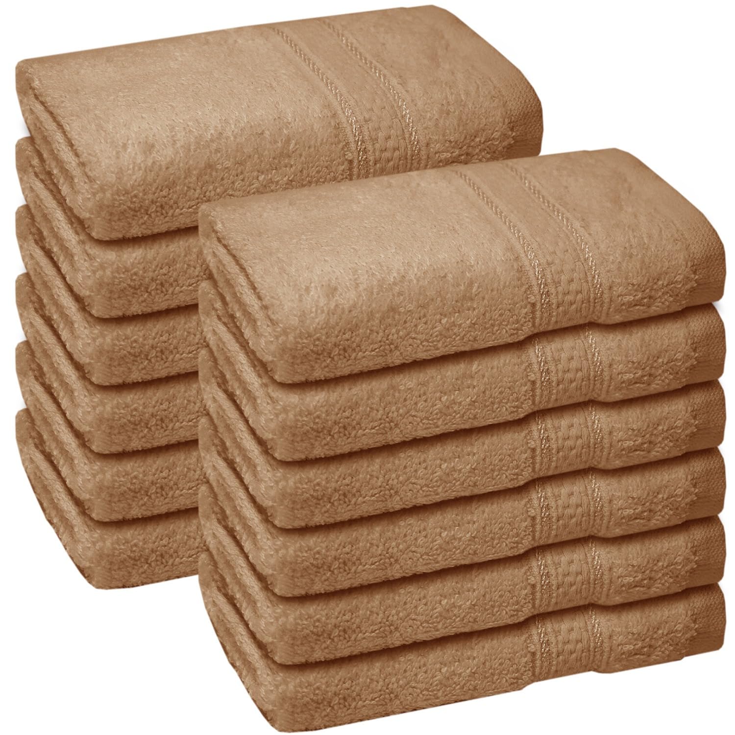 Zzzmrh Truffle 12 Pack Flannels Face Cloth- 100% Cotton Face Towels Soft & Absorbent Super Quality Washcloths 30X30cm, Fingertip Towels For Makeup Removal & Cleansing - Face Cloth
