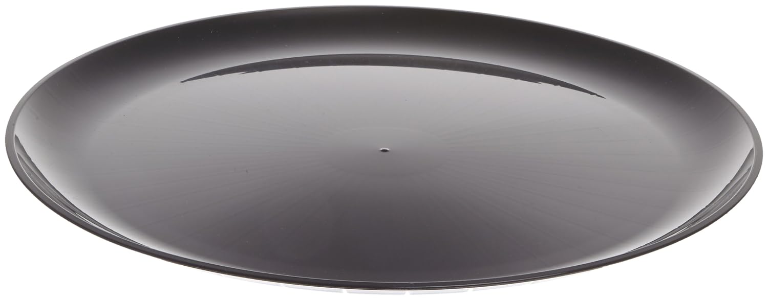 CaterLine Heavyweight Round Catering Tray, 18-Inch, Black (25-Count)