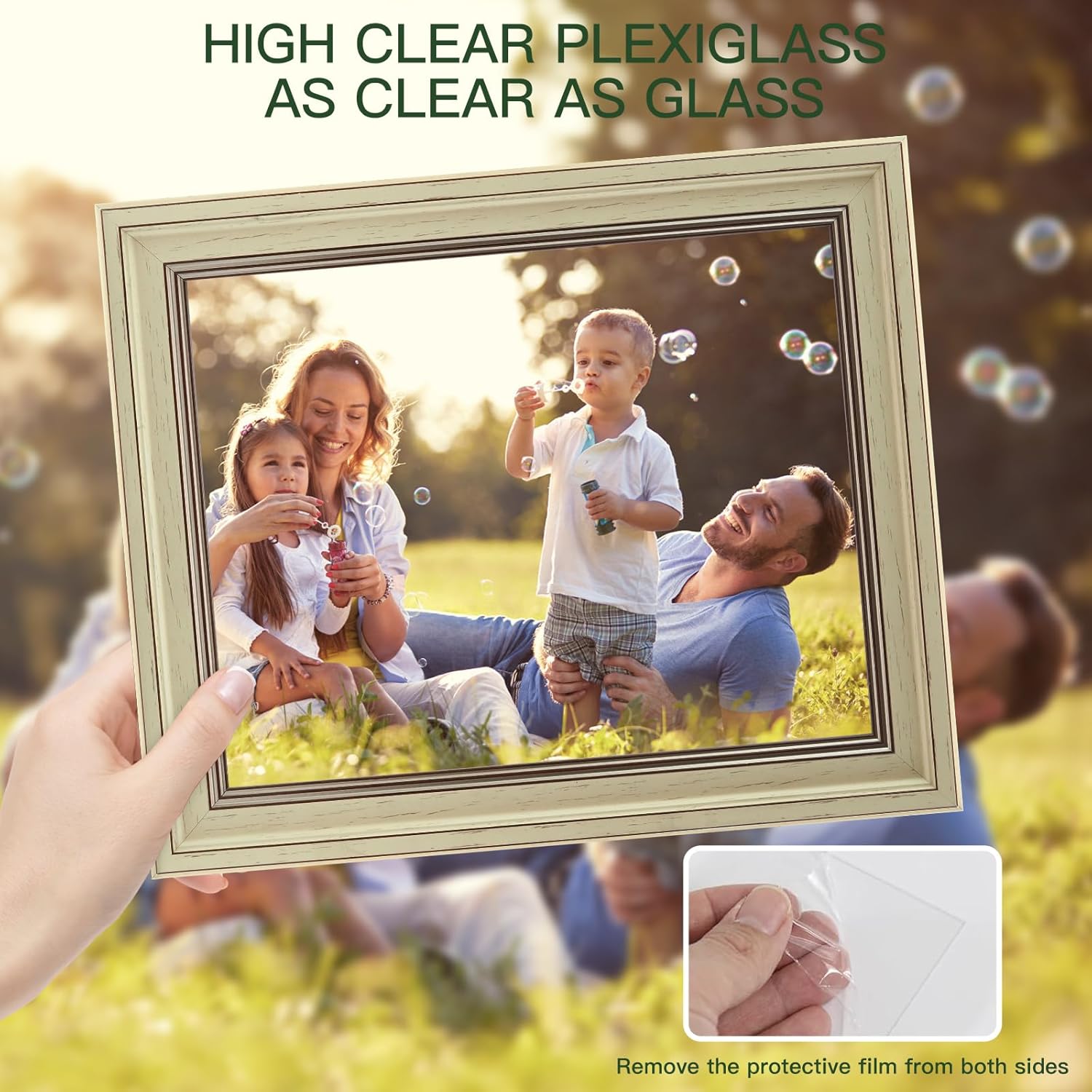 XUANLUO 3 Pack 5x7 Inch Picture Frames Farmhouse Rustic Vintage Distressed Wood Grain Photo Frame with HD plastic cover for Table Top Display and Wall Hanging - Image 4