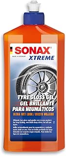 SONAX XTREME TYREGLOSS GEL (500 ml) gives all tyre types an ultimate, black shine wet-look. | Item No. 02352410-544