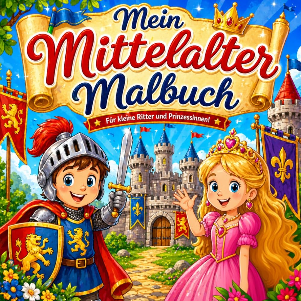 Mittelalter Malbuch: Für kleine Ritter und Prinzessinnen - Zauberhafte Ausmalbilder rund ums Mittelalter!