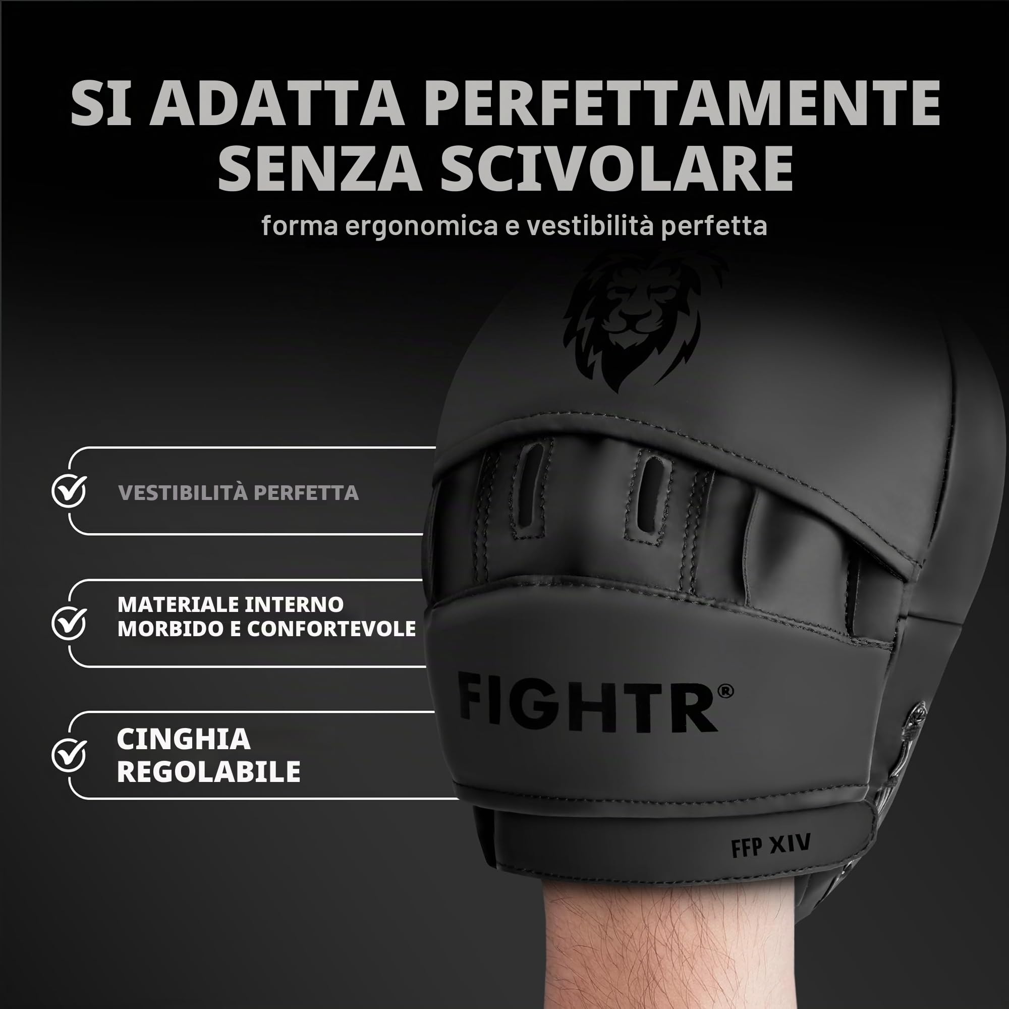 FIGHTR® Premium Colpitori Boxe con Imbottitura e stabilità Ideali | Pao Pads da Boxe per Arti Marziali incl. Borsa da Trasporto (Bianco/Nero) Colpitori pour Boxe, Kickboxing, Muay Thai