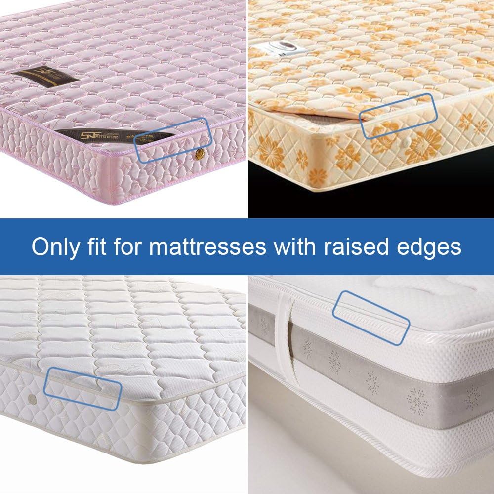 i frmmy 10 Pieces Bed Sheet Grippers Fasteners Keep Sheets Snug - Fit for Various Mattresses with Raised Edge - White