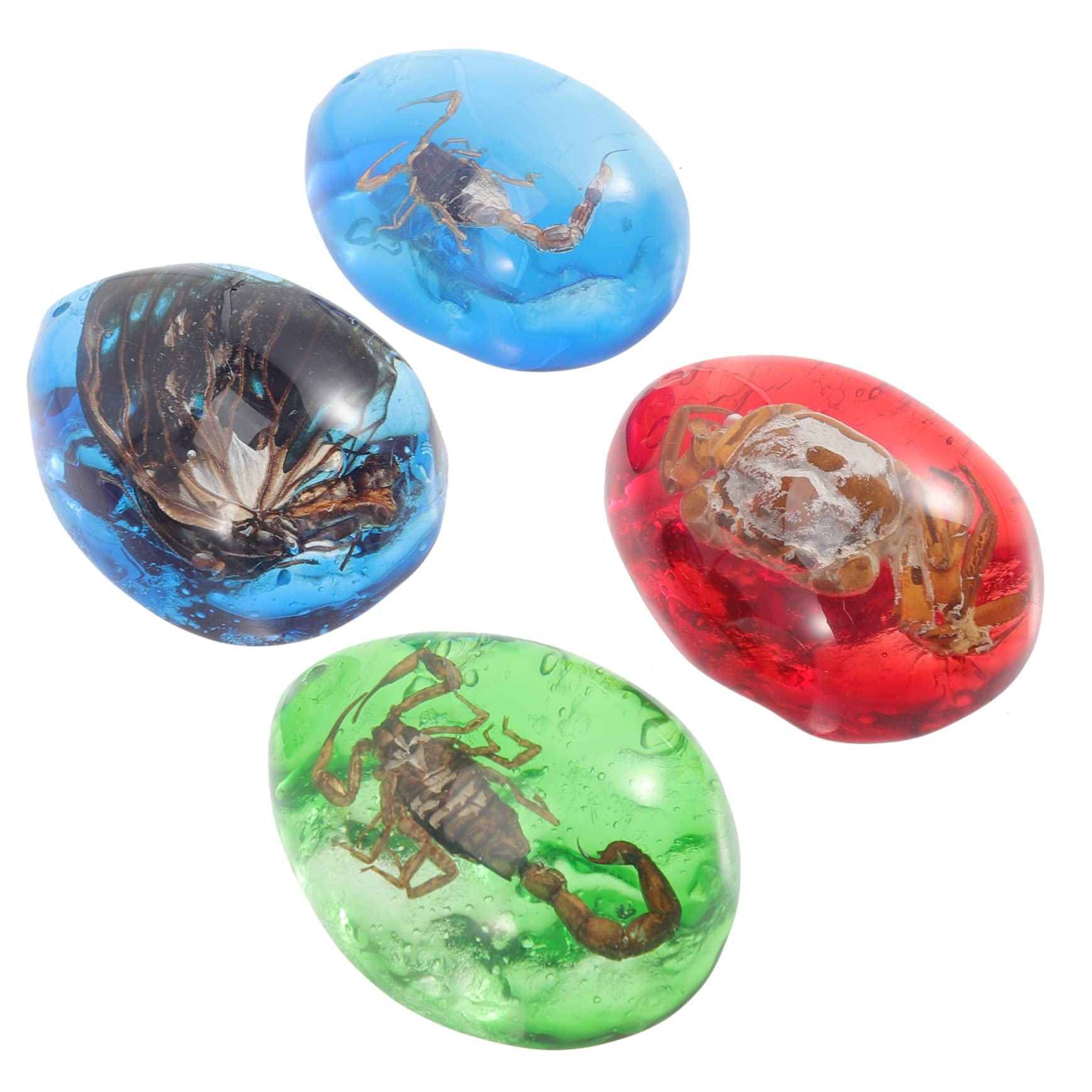 Amazon.co.jp: VILLFUL 4個 昆虫琥珀標本 パズルおもちゃ レジンバグ