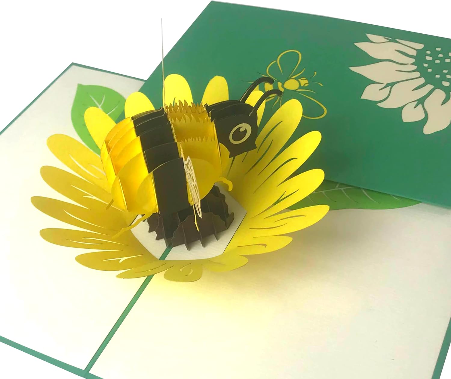 Paper Pop Up Cards 4.7x6.69 inch, bee with sunflower, 3D