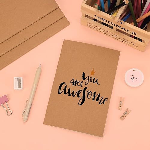 Miniatura 5 de EOOUT Paquete de 48 cuadernos de papel kraft rayados A5, diarios de viaje a granel de 8.3 x 5.5 pulgadas, cuadernos de sujetos con rayas