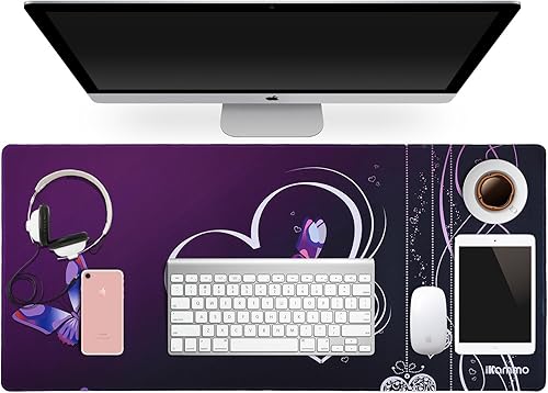 Miniatura 5 de iKammo - Tapete para mouse para videojuegos, tapete de escritorio extendida, base de hule antideslizante con bordes cosidos. xxL 008-XXL