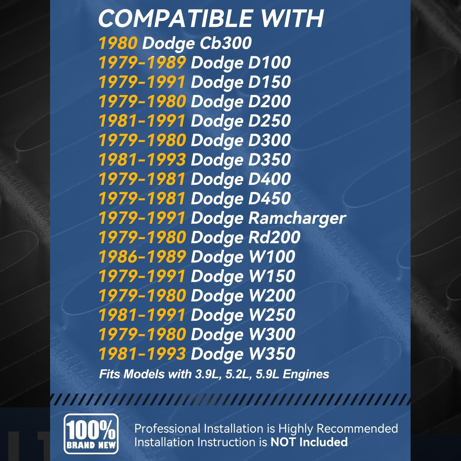 Auto Dynasty Aluminum Radiator Fan Shroud Assembly Compatible with 1979-1993 Dodge Ramcharger Cb300 Rd200 D100-450 W100-350 3.9L 5.2L 5.9L, 3-Row Radiator with TOC for OEM 2531025401 30582111 4089567