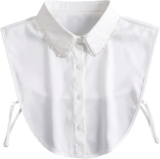 Shinywear Rhinestone Fake Collar Detachable Dickey Collar Blouse Half Shirts Peter Pan Faux False Collar for Women