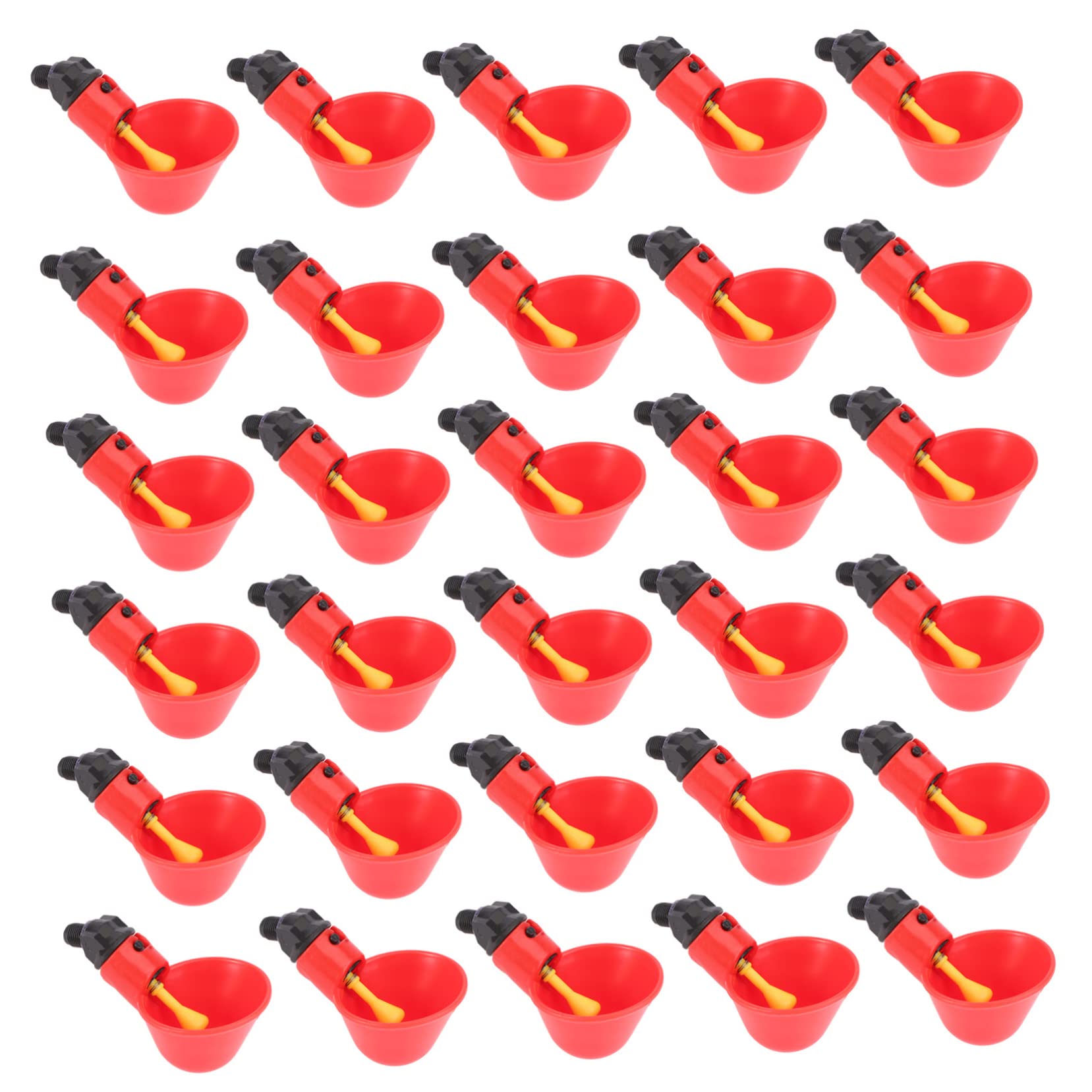 Abbeveratoio Automatico per Polli e Piccioni 30 Pezzi Abs Rosso | Dispensazione Acqua Automatica, Uso Sicuro e Pratico, per Allevamenti Avicoli Domestici e Commerciali
