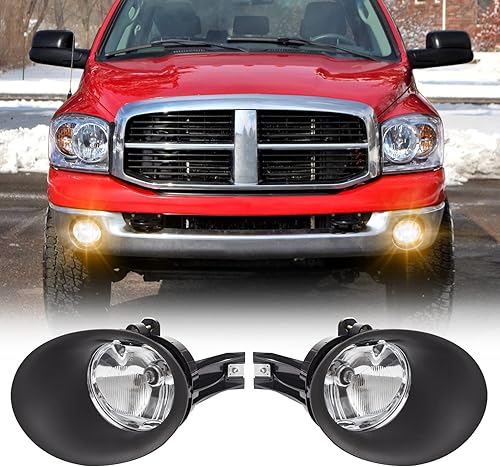 WEZEMLIGHT Repuesto de montaje de luz antiniebla para Ram 1500 2002-2008, Ram 2500 2003-2009, Ram 3500 2003-2010, 2005-2006 Durango incluido