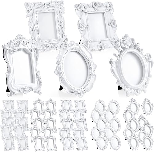 Maitys 15 marcos de fotos vintage, marcos de fotos pequeños, marco de fotos antiguo, marco de fotos vintage, marco barroco adornado de resina, marco