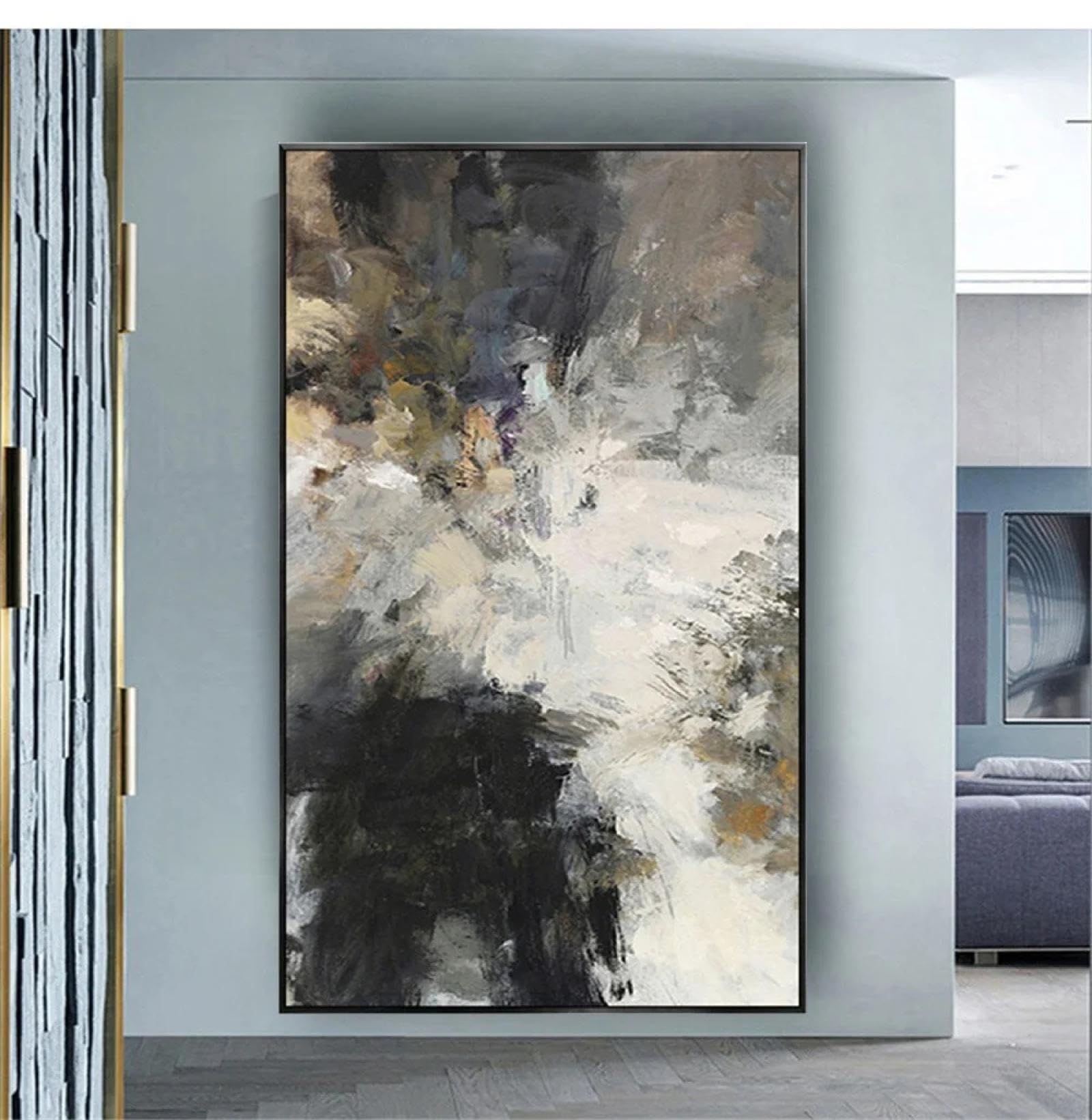 Abstrakte Drachen-Wanddekoration – 40x60 Cm, Leinwanddruck, Schwarzer Aluminiumrahmen, Für Wohnzimmer & Büro