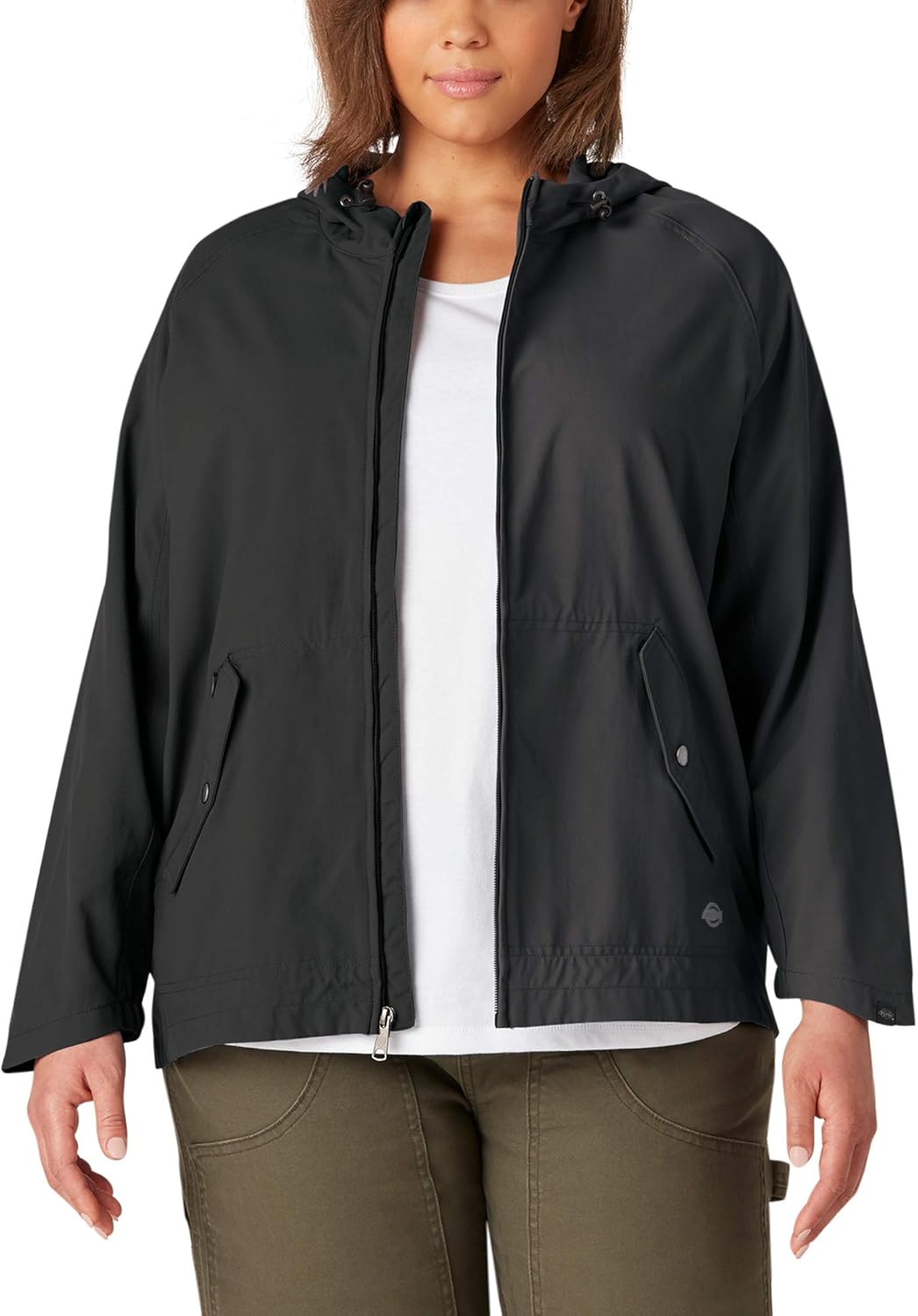 Dickies Women's Plus Size Performance Hooded Rain Jacket