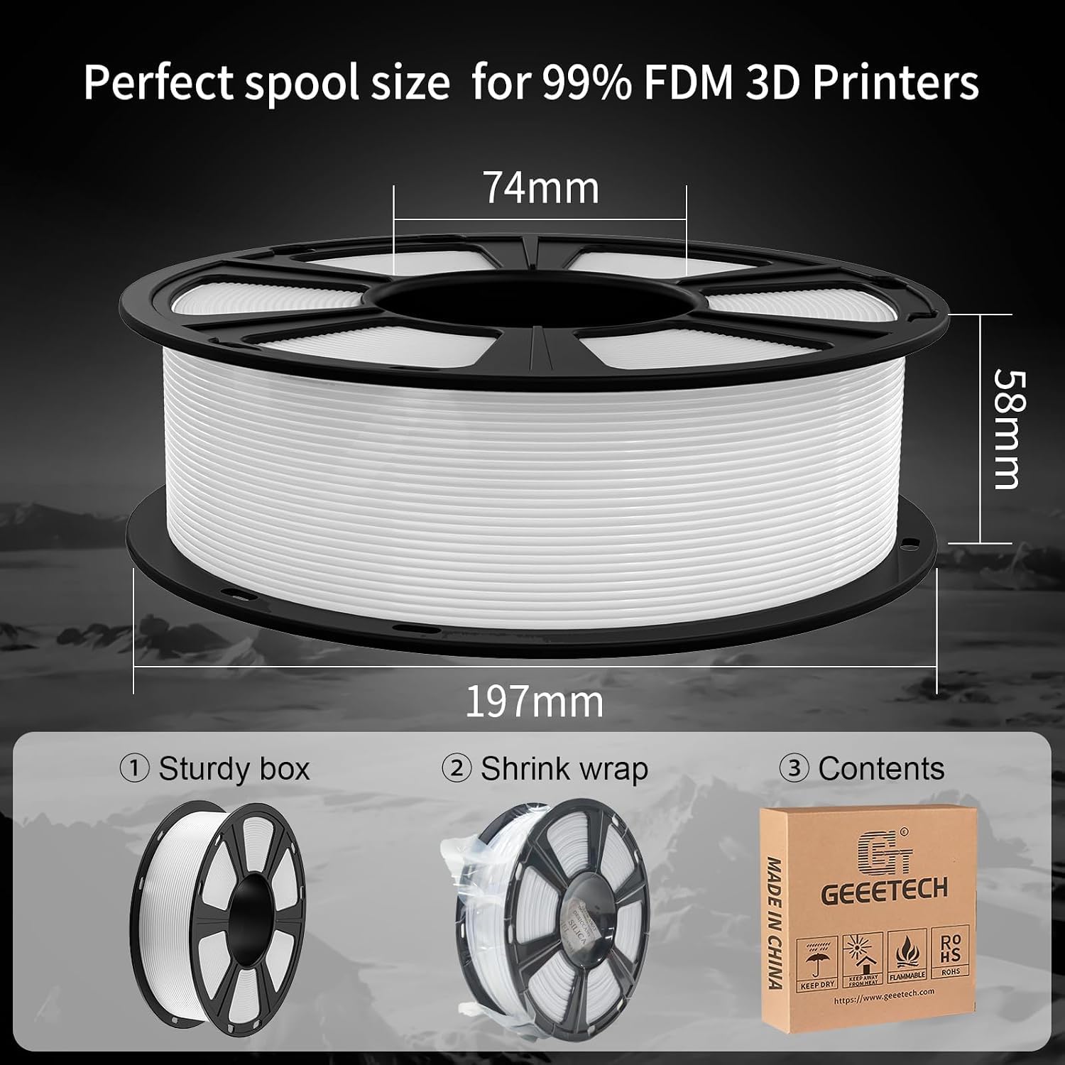 GEEETECH PETG Filament, PETG Filament in Grün, 1,75 mm, 2 kg für 3D Drucker