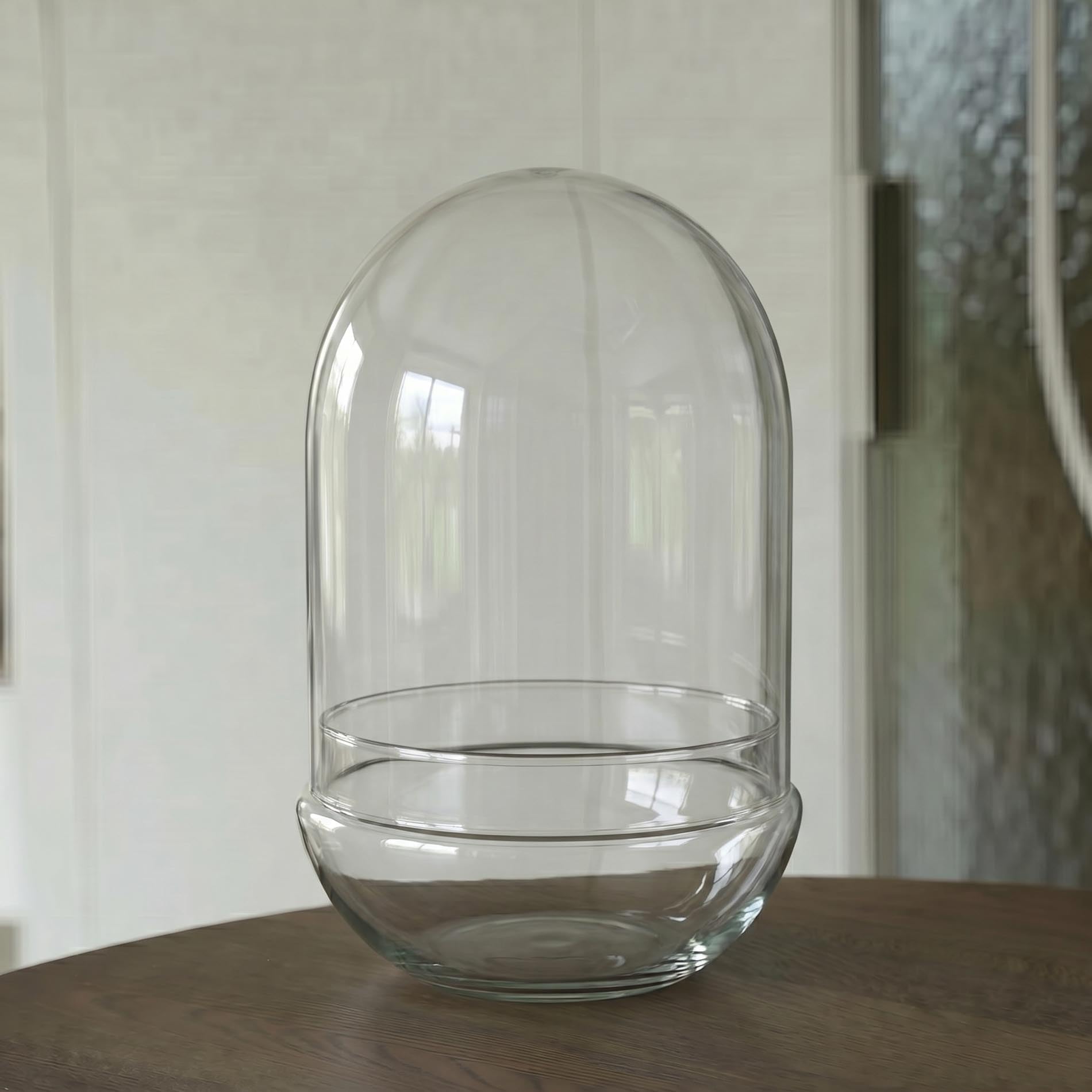 urbanjngl - Terrarium Fles 'Egg XL' - Zweiteilige Glasglocke, geschlossen, Ø 17,5 cm, Höhe 30 cm, ideal für Pflanzen und Dekoration, modernes Design für Ihr Zuhause.