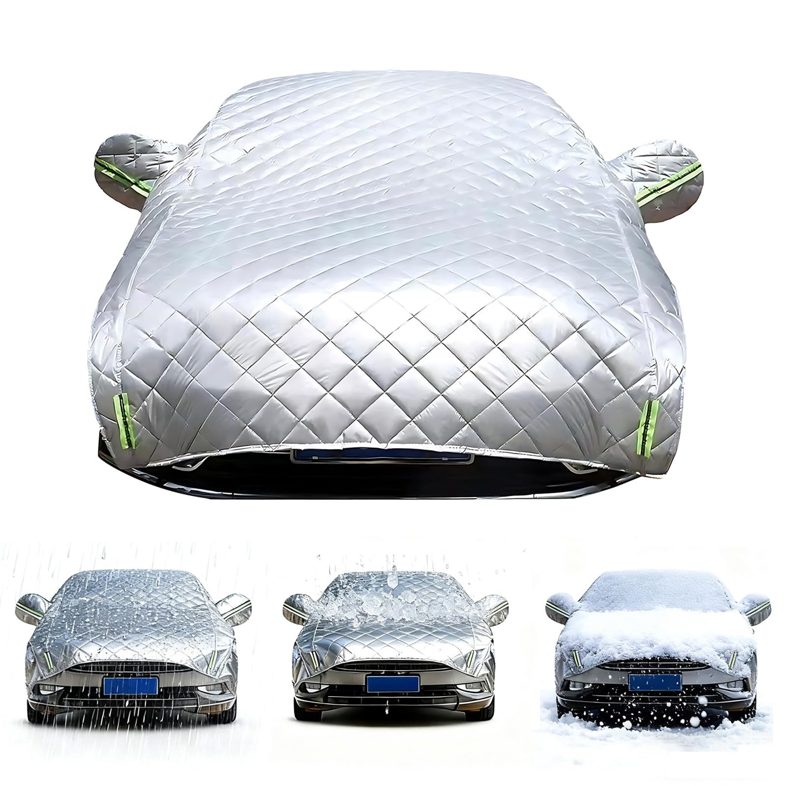 Halbgarage für Opel Mokka X 2016-2020, Halbe Autoabdeckung Winter Sommer, Abdeckplane Auto Wasserdicht Outdoor Schnee Frost Regen Hagelschutz qhl29