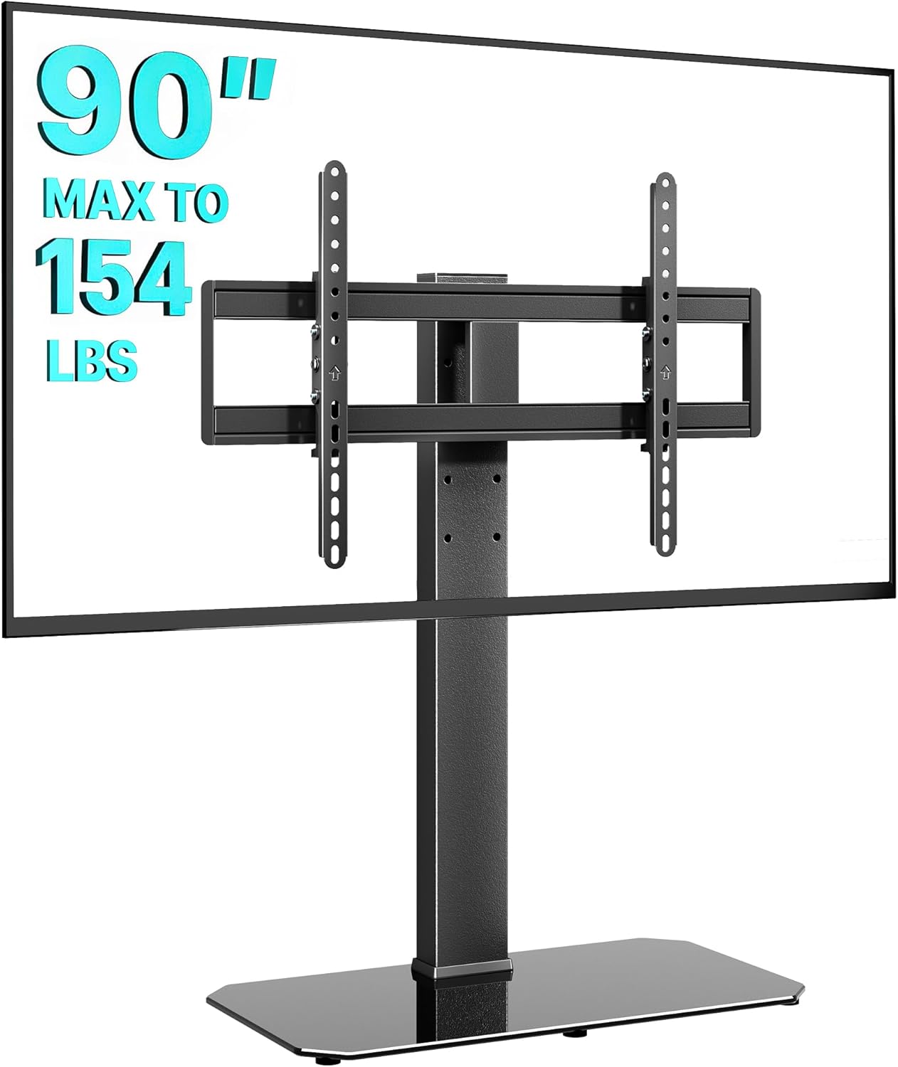 Swivel Universal TV Stand with Mount for 43-90'' TVs, Holds 154 lbs, Height Adjustable Large Table top tv Stand, VESA MAX 600x400mm
