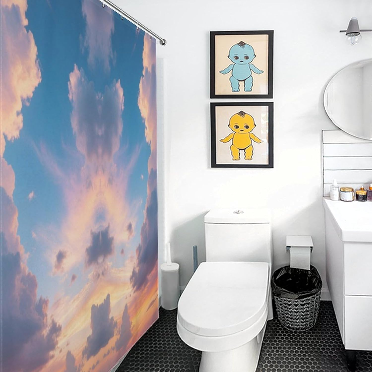 Shower Curtains Fabric Shower Curtain Liner Liner Showers Curtain Dusk Clouds Showers Curtin Opaque for Privacy Protection Water Splash Protection High Aesthetics