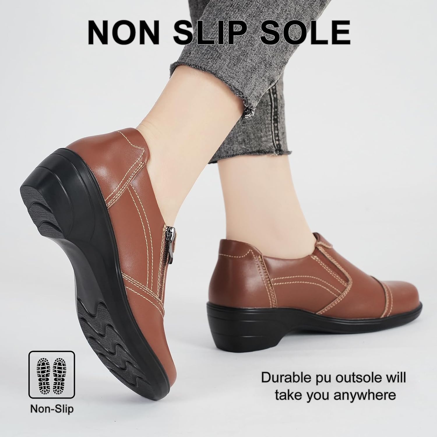 Loafers for Womens Comfort Dressy Low Heel Business Casual Office Work Shoes - Image 3