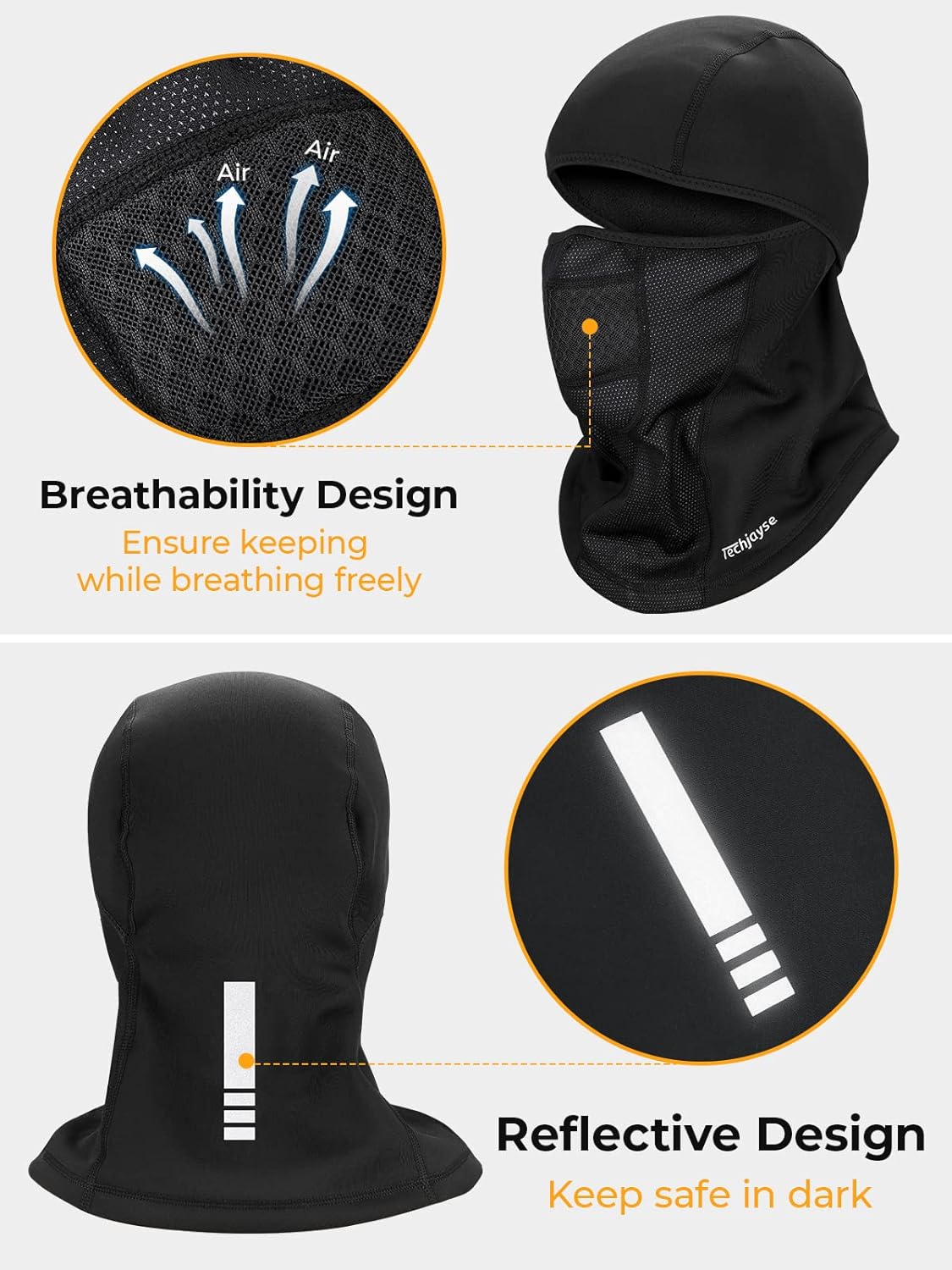 Balaclava Ski Motorcycle Mask for Men Women Breathable Windproof Face Mask for Cold Weather Thermal Water-Resistant Fleece for Skiing Snowboarding & Riding Black : Automotive