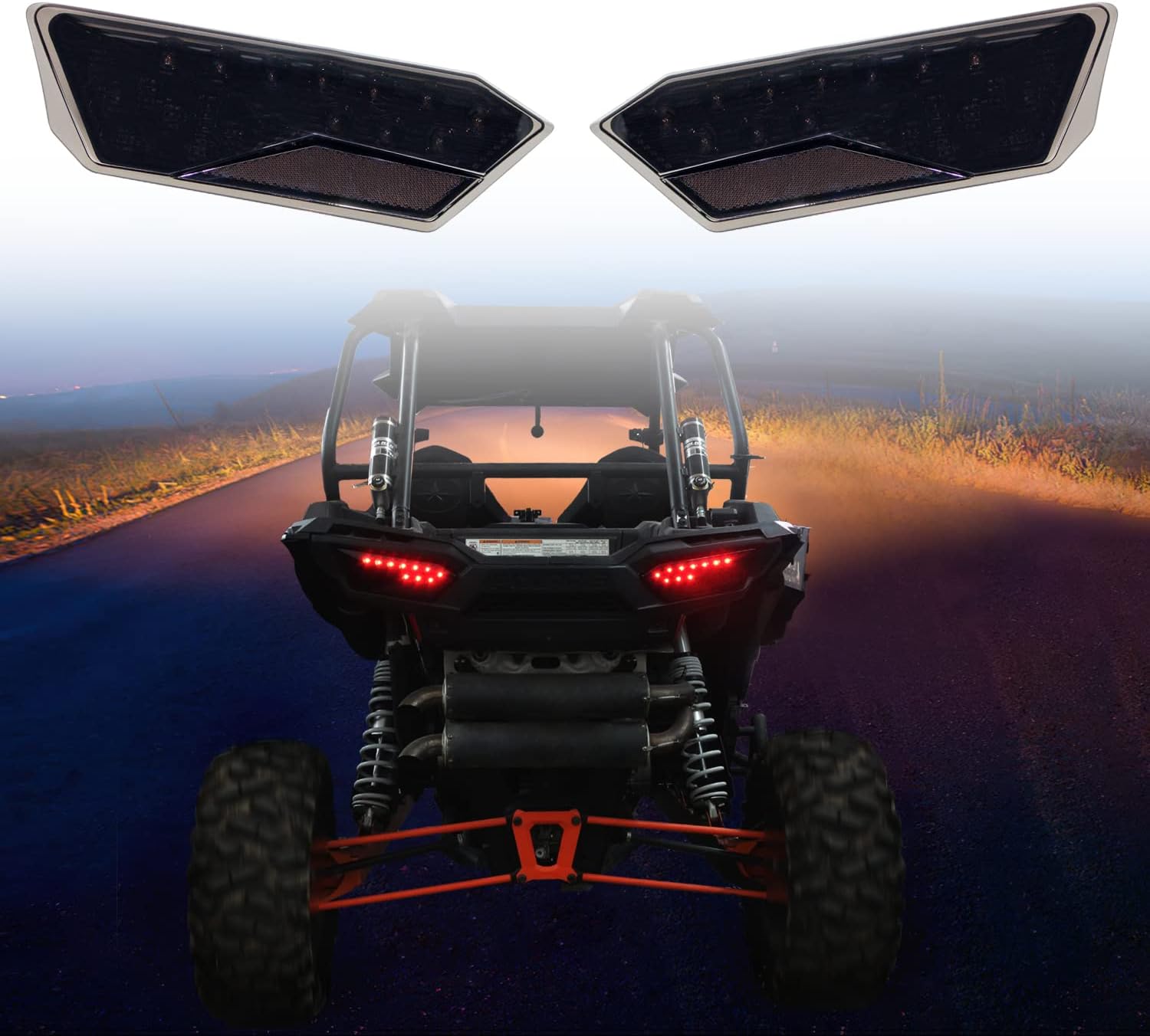 LED Tail Light Assembly Rear Brake Lights Rear Stop Lamp Left & Right Taillights Compatible with Polaris RZR 1000 900 XP 4 TURBO 2014-2018,Replaces 2412341 & 2412342 (Black)