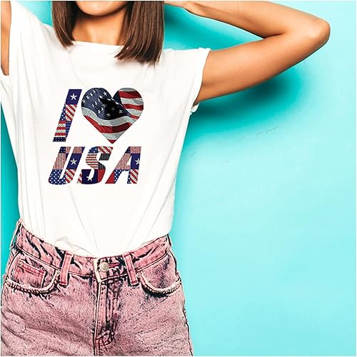 Miniatura 3 de SparklePrint - Vinilo de transferencia de calor con estampado de temática estadounidense (bandera de Estados Unidos de color humo, 13.5 pulgadas x 3