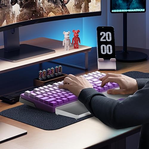 Miniatura 6 de SELORSS Reposamuñecas acrílico para teclado -80% TKL Teclado mecánico - Aleación de aluminio CNC personalizado Logo Soporte de muñeca para teclado