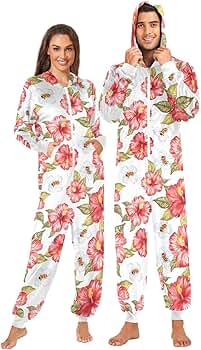 Amazon.com: ZZXXB Hibiscus Flower Bee Onesie Pajamas for Adult
