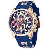 Men Watch Casual Fashion Wrist Watches (Chronograph/Waterproof/Luminous/Calendar) Silicon Band Quartz Watches for Men (Black2)