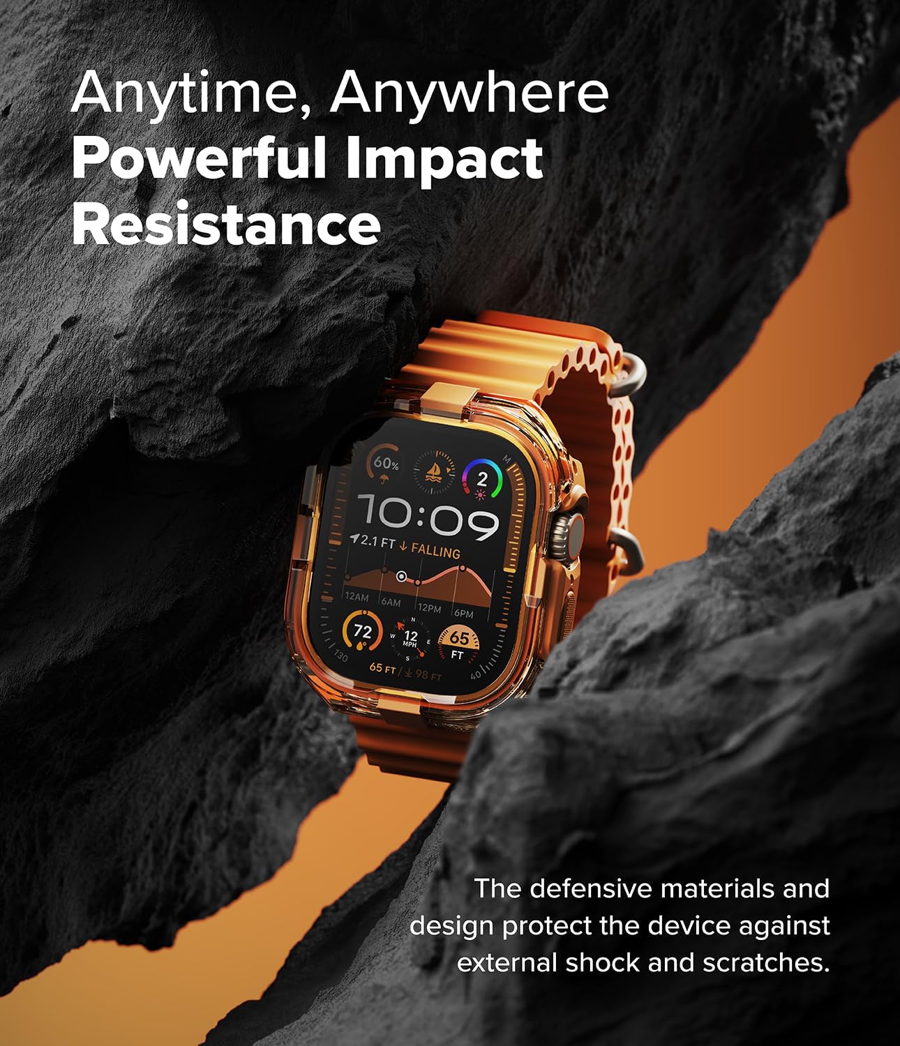 Ringke Fusion Bumper for Apple Watch Ultra 3/2/1 Case (49 mm) [Stylish Double-Layer] Easy to Install Lightweight Cover for Women, Men - Neon Orange - Image 5