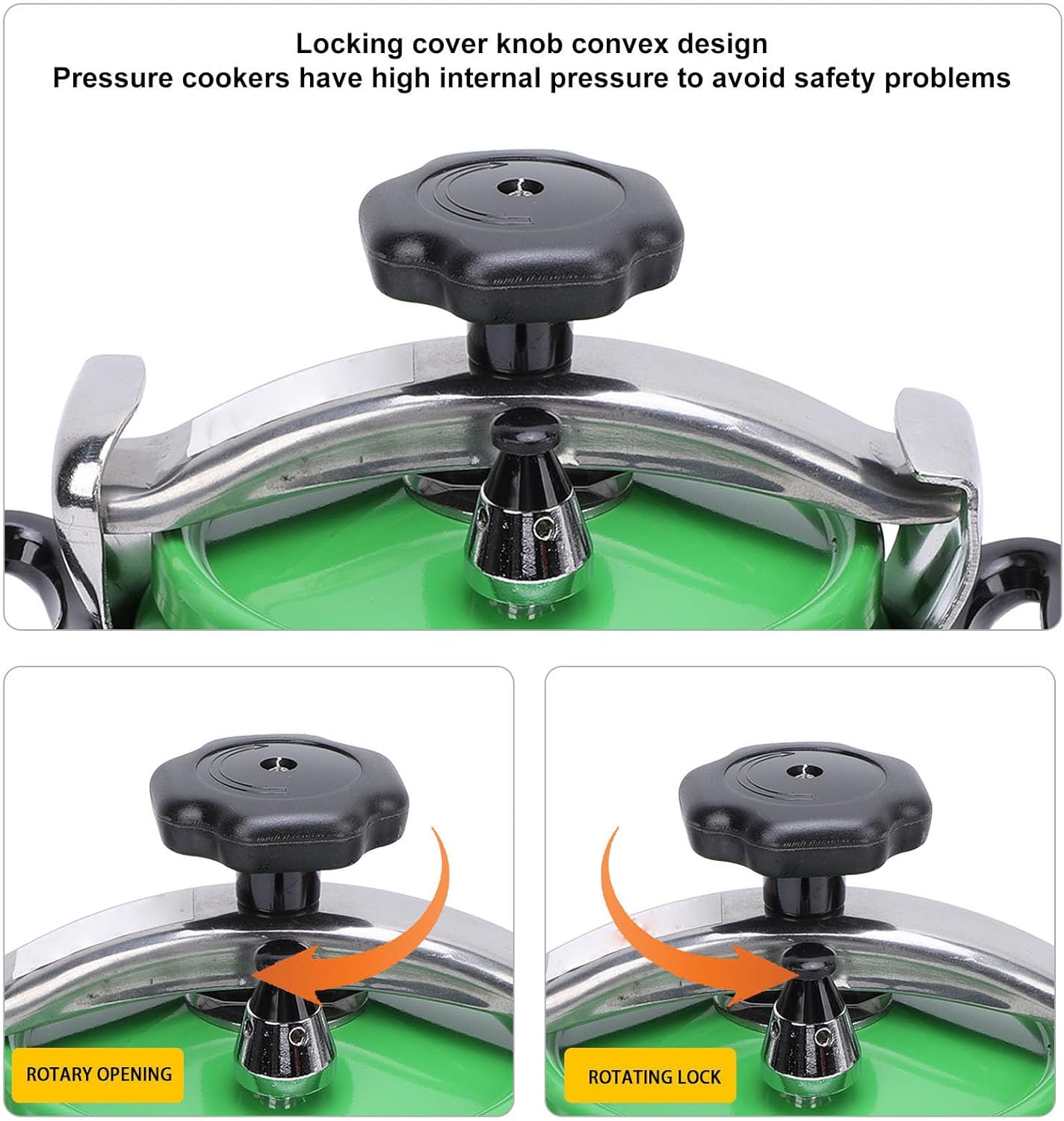 Double Bottom Pressure Cooker, Aluminum Alloy Large Capacity Canner, Easy to Open and Close Pressure Canning Pot for Gas Stove（3L）