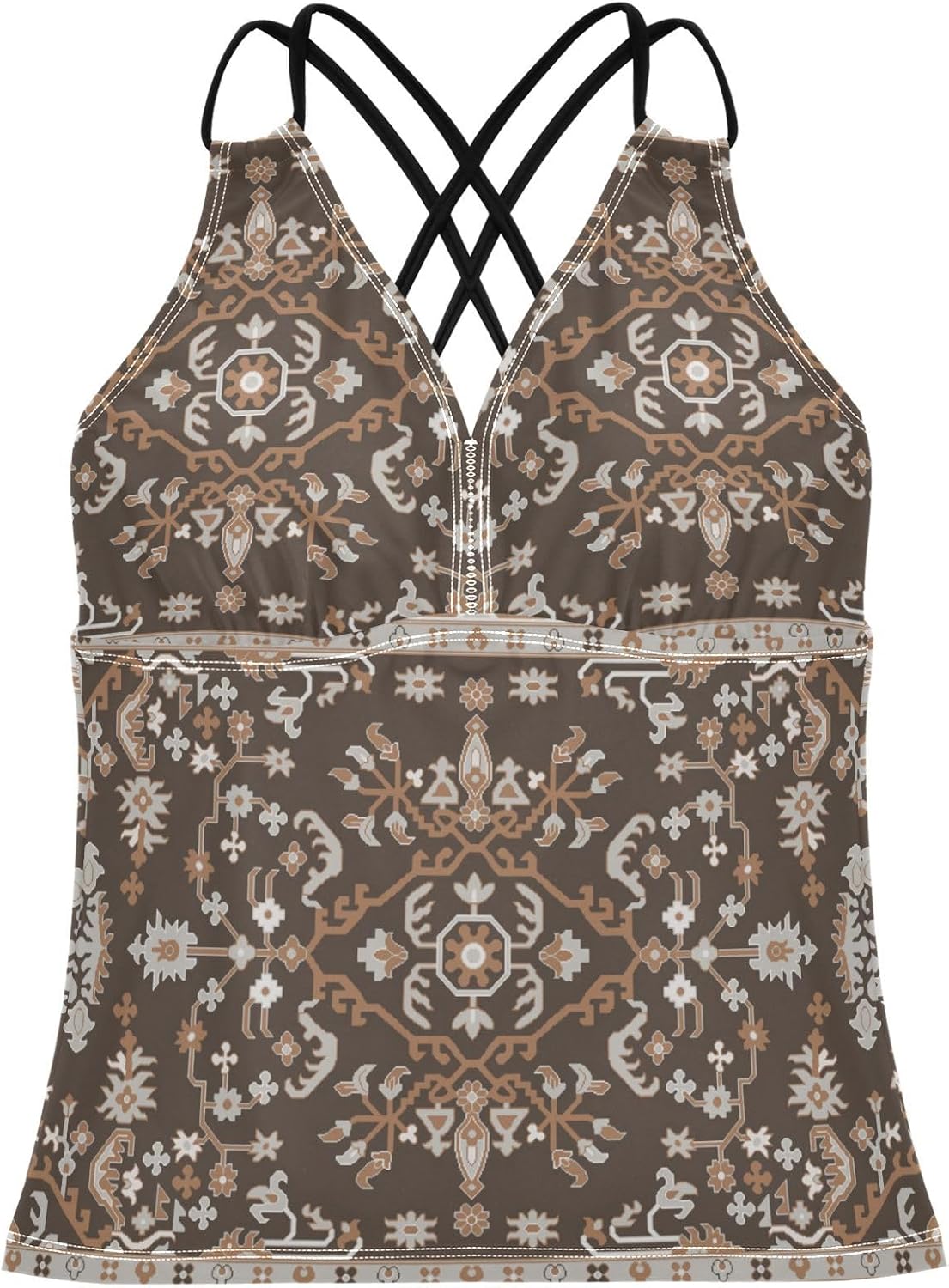 Aflyko Women Tankini Tops Summer Beach Cross Back Swim Shirts