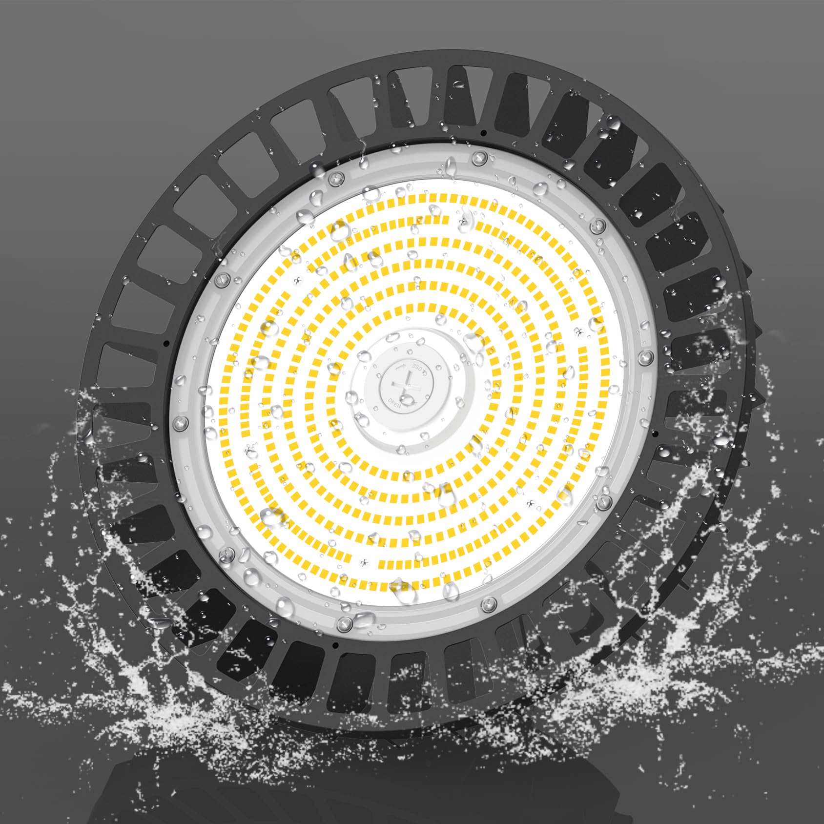 16-Pack Highbay LED Shop Light 200W 160W 120W 3-Wattage 4500K 5000K 5700K 3-CCT Hibay Fixture Motion Sensor Interface — view 20