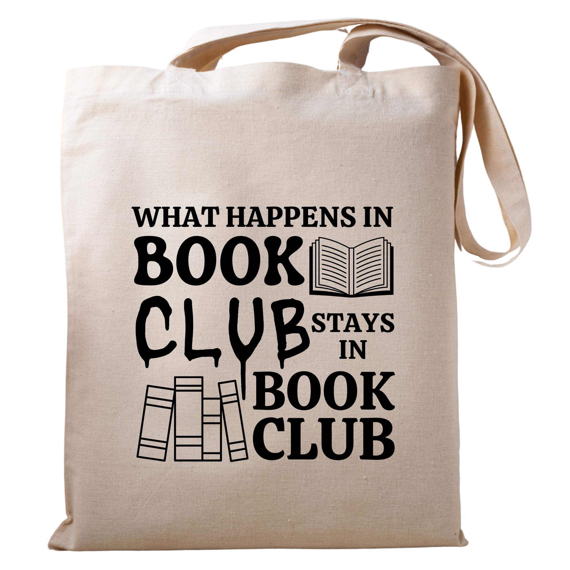 Be Buz Book Club Tote Bag - Stylish and Durable Reusable Bag for Book Lovers Readers and Bibliophiles Perfect for Library Visits Bookstore Hauls and Book Club Meetings