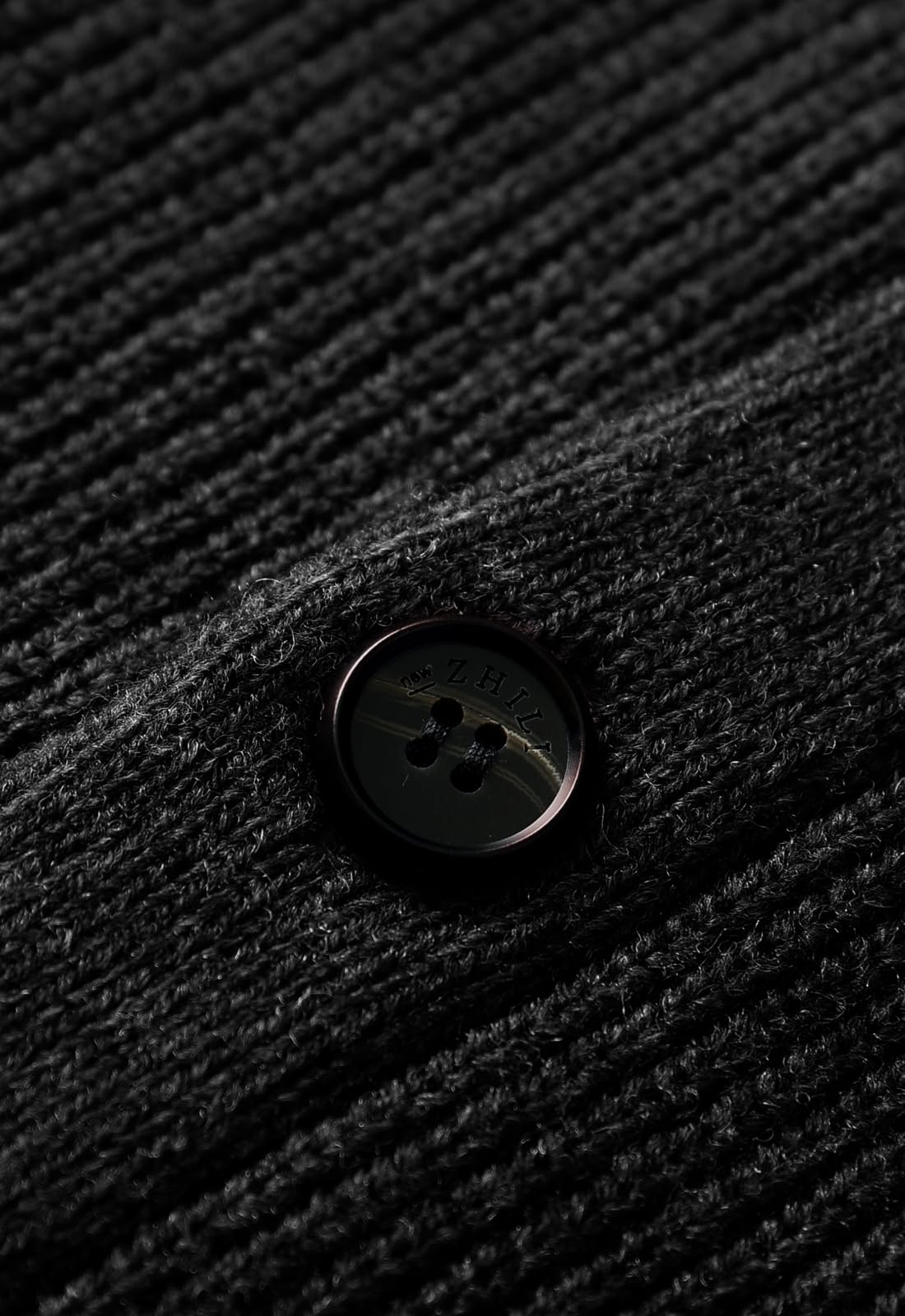 Cardigan Sciarpa da Uomo Collare Bag Wired Solid Color Buttons Autunno e Inverno Mens Abbigliamento