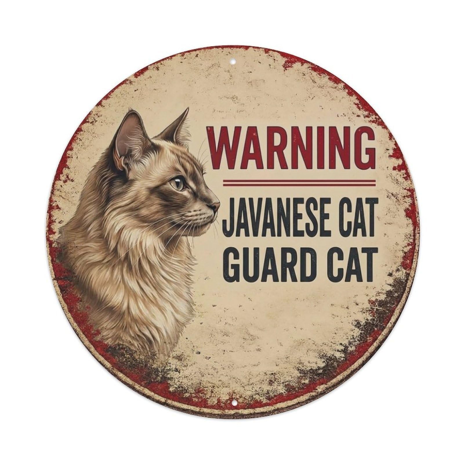 Tgrcjimh Style Metal Tin Sign Vintage Warning Javanese Cat