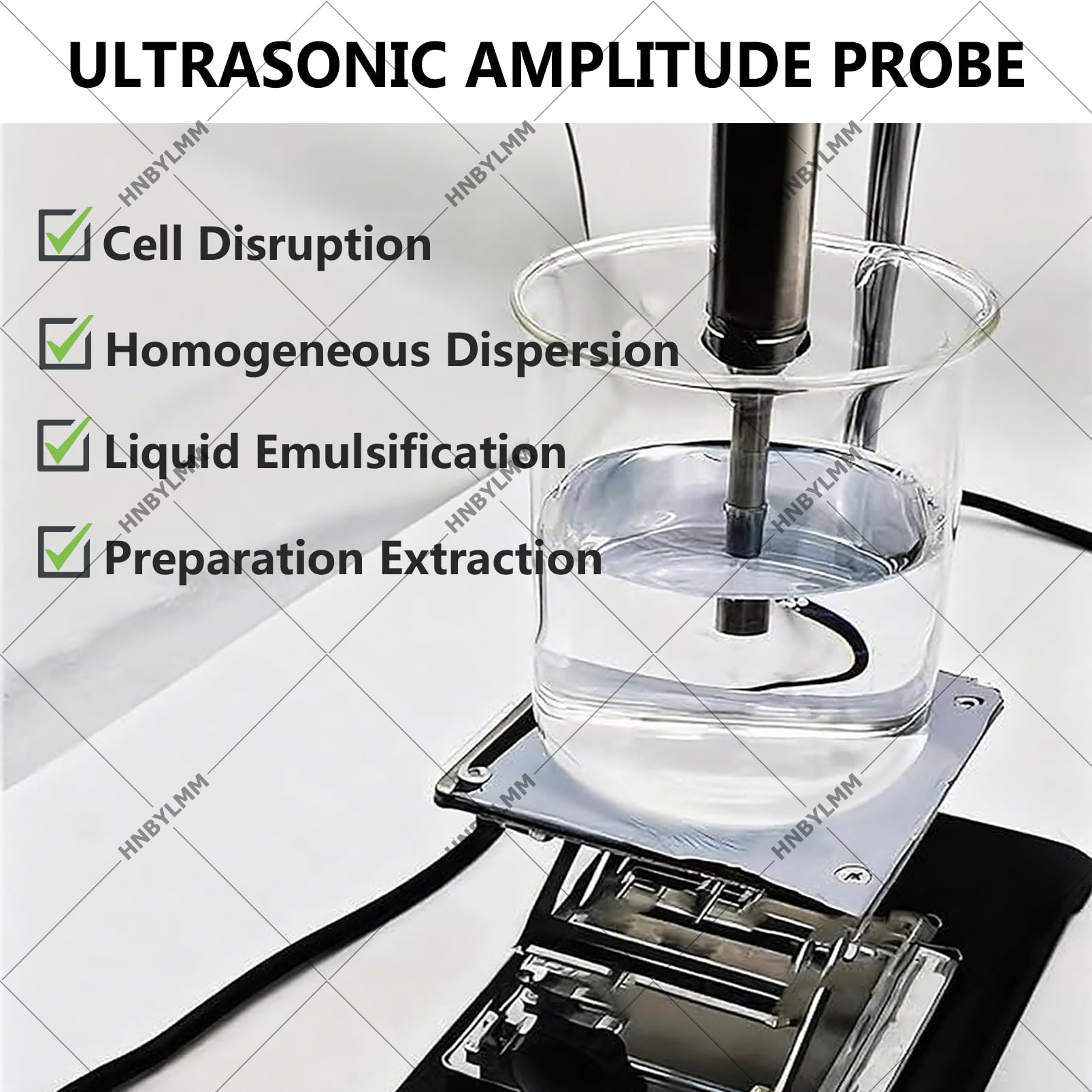 Ultraschall-Homogenisator mit Titansonde zur Zellstörung, Emulgieren & Dispergieren, Hochgeschwindigkeits-Labormischer, 1-600 ml Kapazität, Forschungssonicator mit Ständer