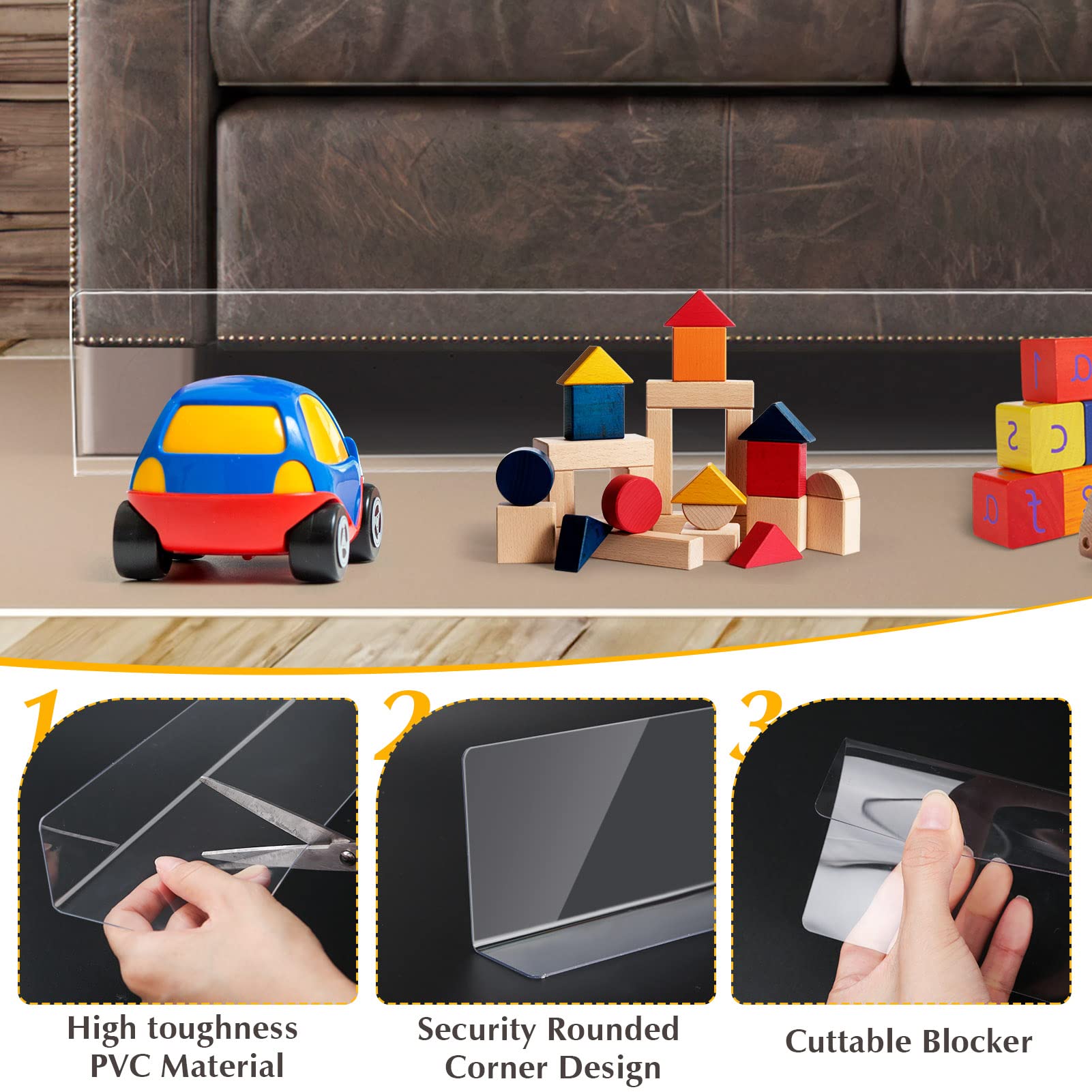 10 Stück Spielzeugblocker für Möbel, Spielzeugblocker Couch, Transparente Lückenblocker mit Klebeband, Lückenblocker Haustier-Prallplatte für Unter Dem Sofa und Dem Bett Verwendet Wird