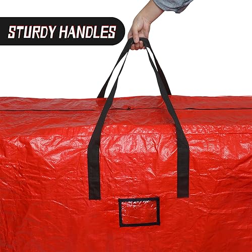 Miniatura 5 de BOTINDO Bolsa de almacenamiento para árbol de Navidad, bolsa grande con cremallera para árbol de Navidad con 2 asas reforzadas, decoración de árbol