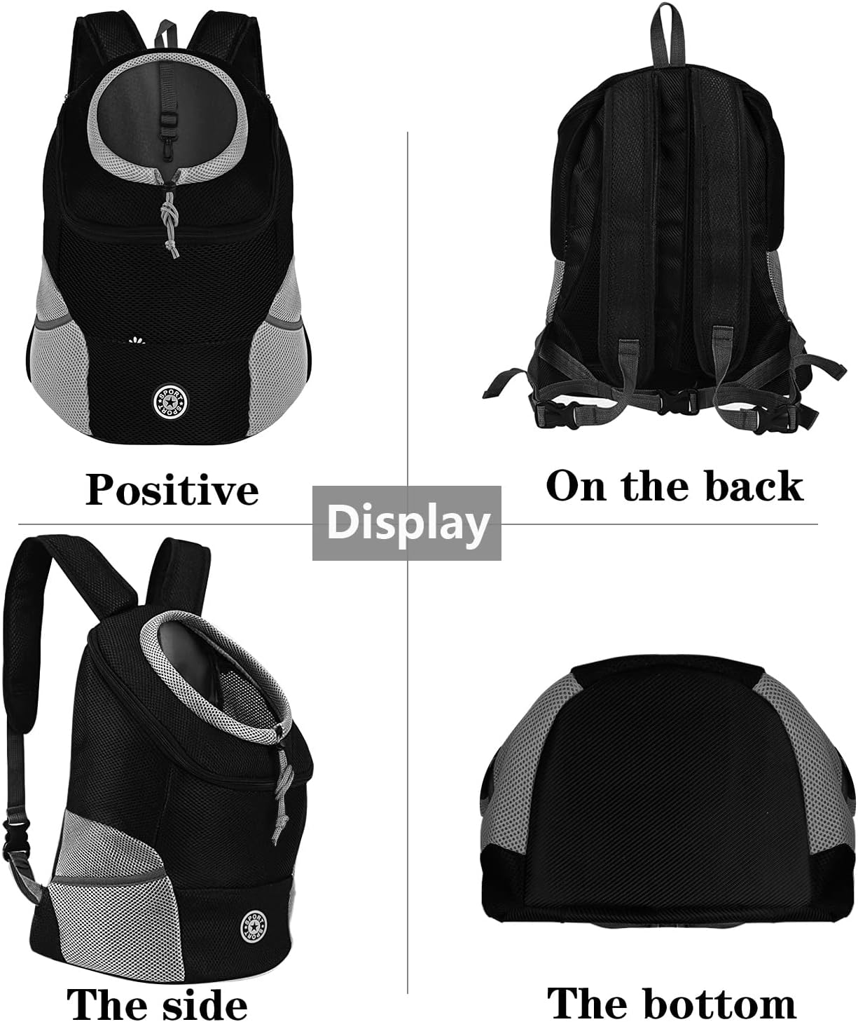 YESLAU Pet Dog Carrier Backpack with Breathable Puppy Dog Carrier Front Pack Small Medium Dogs Cats Rabbits for Travel Hiking Outdoor : Pet Supplies