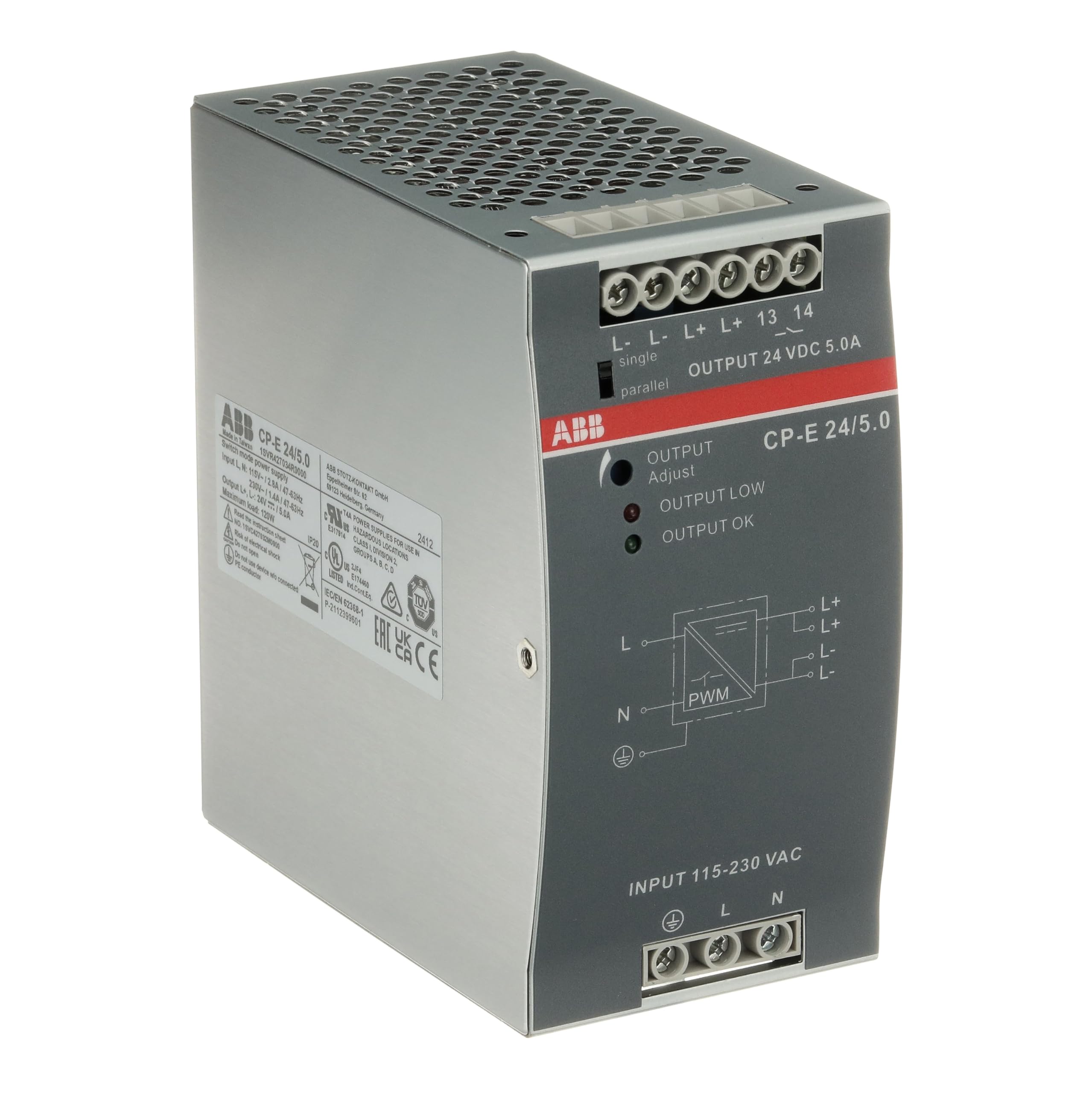 ABB 1SVR427034R0000 alimentation stabilisée rail DIN 24V 5A commande
