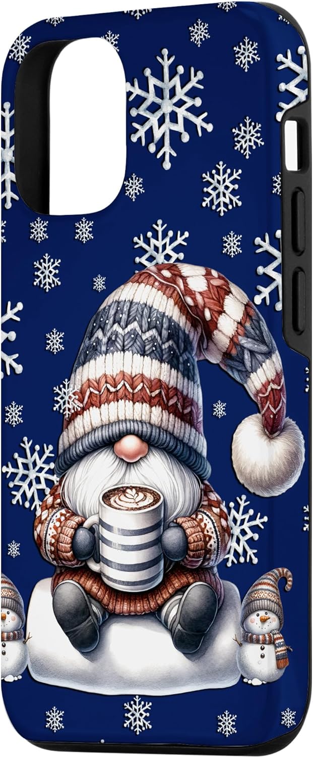 Aesthetic Winter Must Haves With Snowflake Decor Cute Gnome Case for iPhone 12/12 Pro
