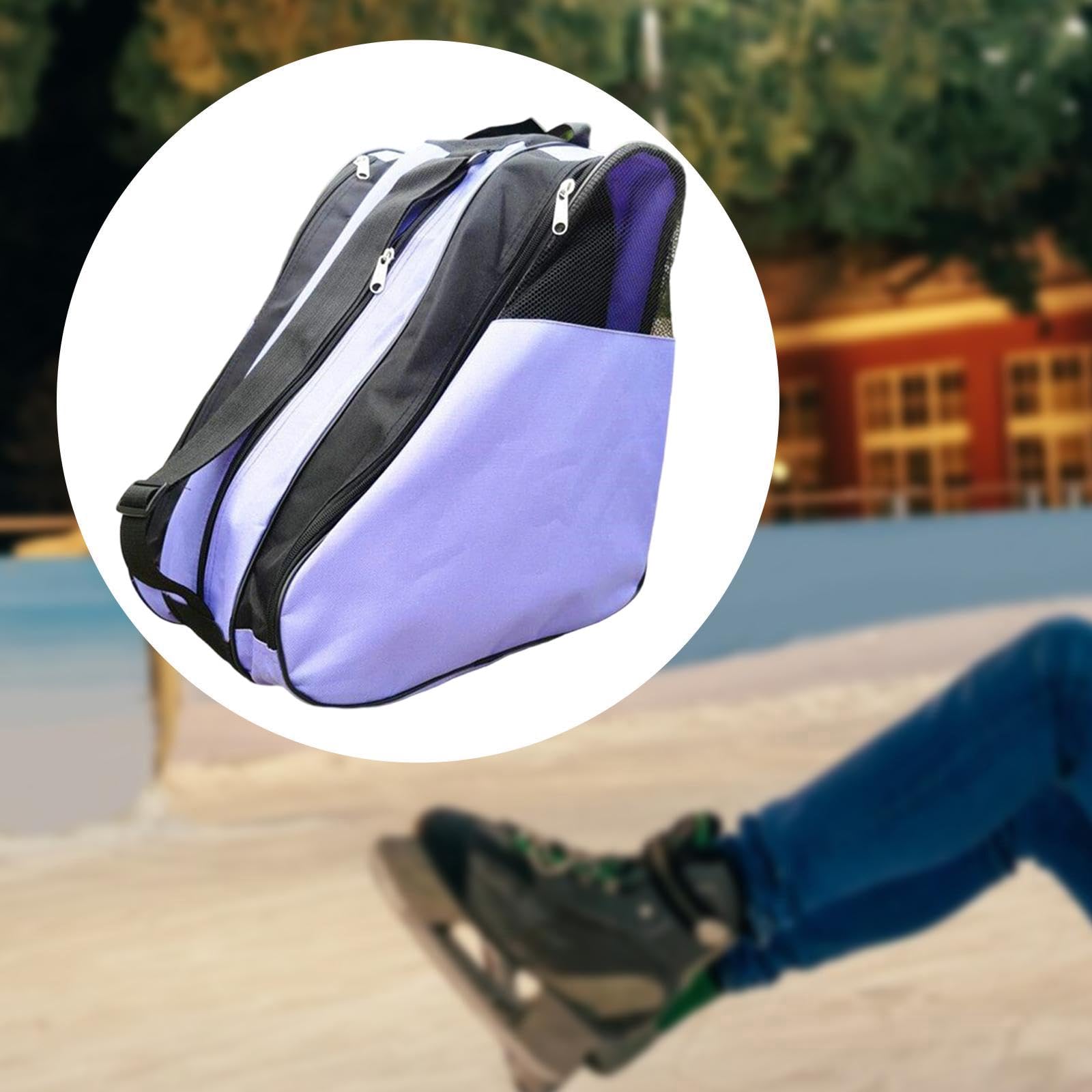 perfk Borsa Pattini Rotelle Bambina in Tessuto Oxford, Borsa per Il Trasporto Di Scarpe Da Pattinaggio Con Maniglia E Tracolla Regolabile, Un Design a Tre Strati