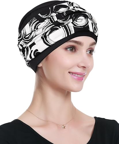 Miniatura 5 de Alnorm Gorro de quimioterapia, sombrero de viscosa para mujer, turbante para la cabeza para mujer