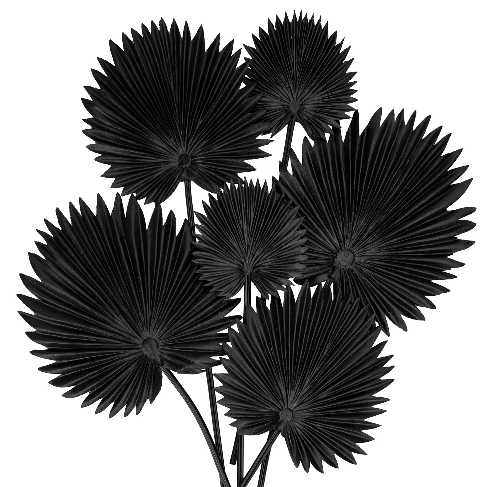 Briful 2 Packs Black Palm Leaf Artificial Leaves Stems
