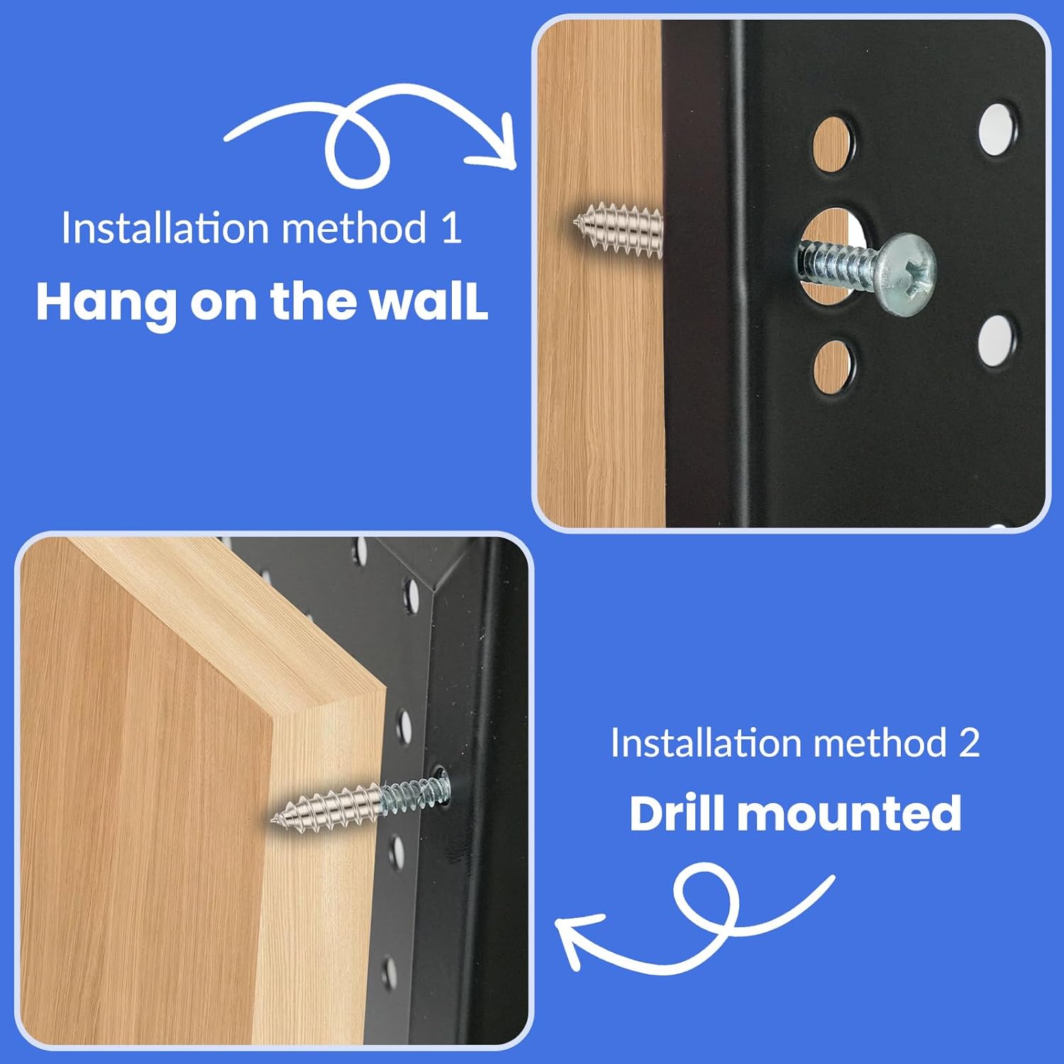 Heavy Duty 4 Panel Metal Peg Board with 32 Sturdy Hooks, Wall Pegs for Garage Organization, Garden Tools, Peg Board Organizer Accessories(Black,32" X 24")