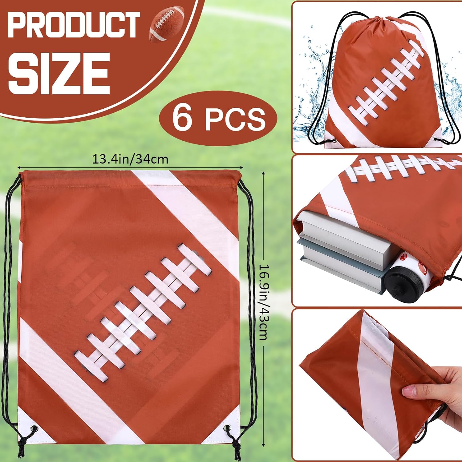 Talltalk 12 Pcs Sports Party Favors 24 oz Water Bottle Gift for Ball Team with Drawstring Bag Tumbler Cup Sports Themed Accessories for Event Gift Supplies - Image 2