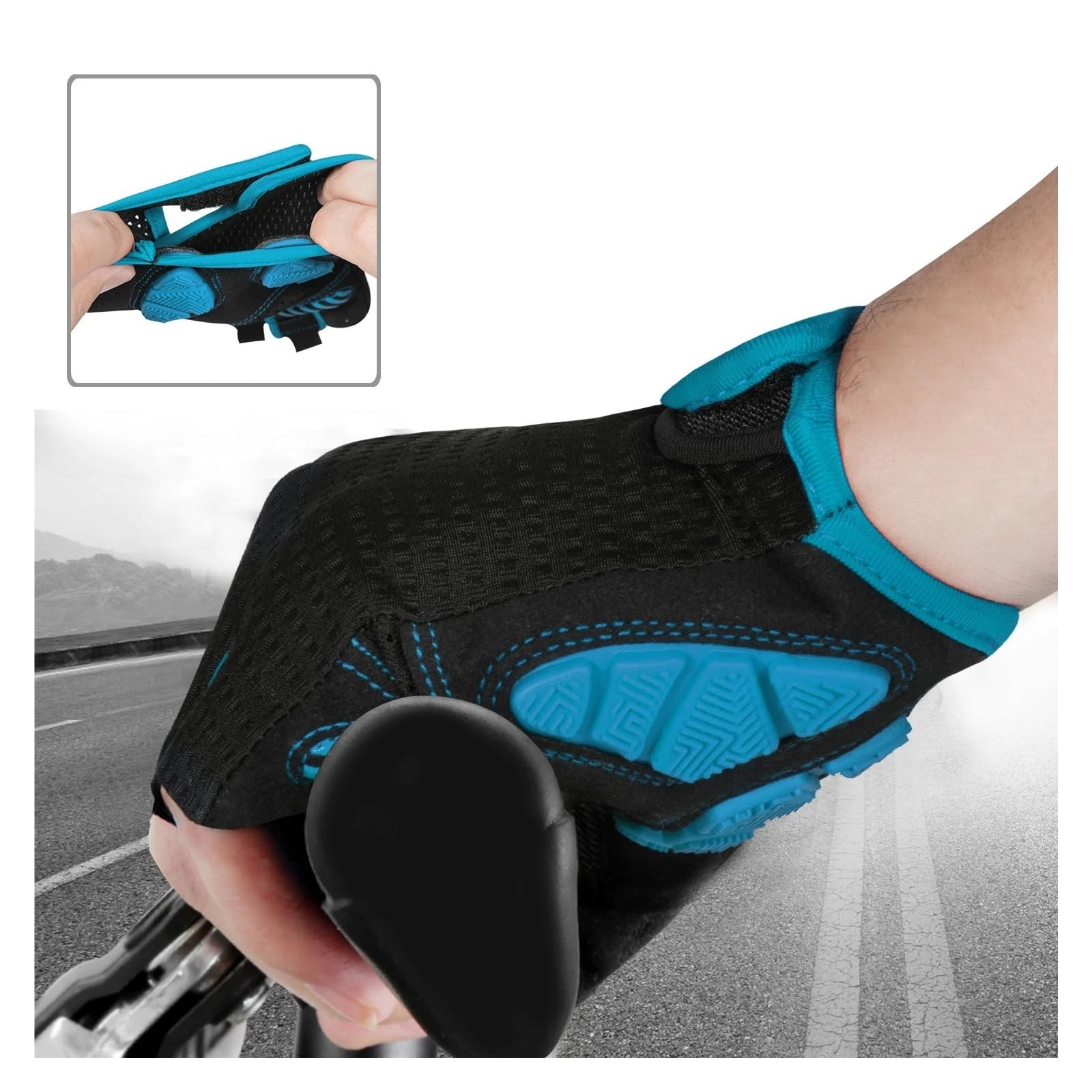 Generico Guanti da mountain bike Mezze Cuscinetti in gel di silicone 5 mm